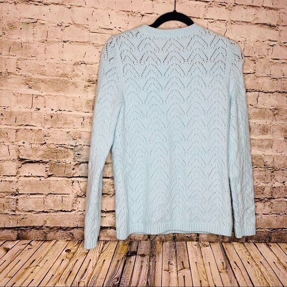 Talbots Petite Light Blue Crew Neck Sweater sz M - Picture 9 of 10
